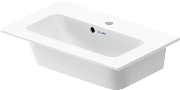 Duravit ME by Starck Waschtisch 63x40cm, 1 Hahnloch, mit Überlauf, WonderGliss, weiß 23426300001