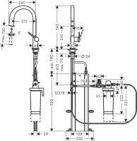 Vorschau: Hansgrohe Aqittura M91 FilterSystem 210 mit sBox, Ausziehauslauf, 1jet, chrom