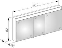 Vorschau: Keuco Edition 400 Spiegelschrank DALI-steuerbar für Wandvorbau, 141x65cm