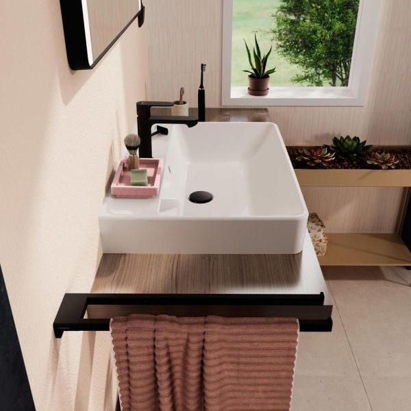 hansgrohe Xanuia Q Aufsatzwaschbecken 65x48cm geschliffene Unterseite mit Überlauf 1 Hahnloch