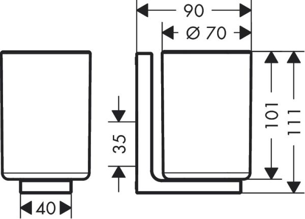 Axor Universal Rectangular Zahnputzbecher 42604000