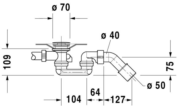 Duravit D-Code Ab- und Überlaufgarnitur rund mit Griffmulden #790226, chrom