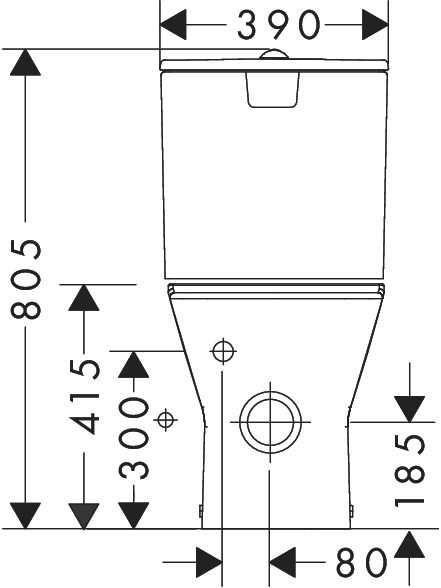 Hansgrohe EluPura Original Q Stand WC für Spülkasten, Softcube, weiß