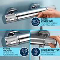 Vorschau: Grohe QuickFix Precision Feel Dusch-Thermostat mit Brausestange 90cm & Handbrause, chrom