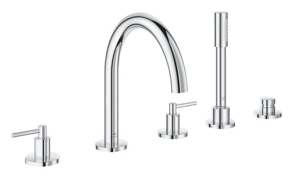 Grohe Atrio 5-Loch-Wannen-Kombination mit Hebelgriffen, chrom 29407000