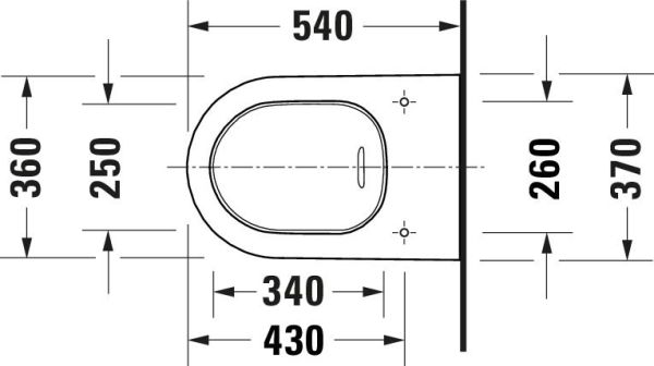 Duravit White Tulip Wand-WC 54x37cm, rund, Rimless®, weiß 2576092000