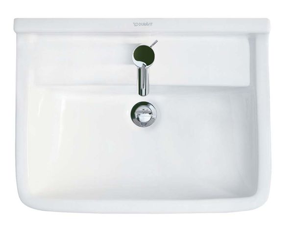 Duravit Starck 3 Waschtisch rechteckig 55x43cm, 1 Hahnloch, mit Überlauf, weiß