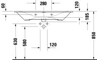 Vorschau: Duravit Viu Waschtisch rechteckig 103x49cm, mit Ablaufventil und Überlauf, 1 Hahnloch, WonderGliss, weiß 23441000001