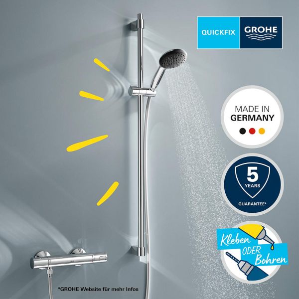 Grohe QuickFix Vitalio Start 110 Brausestangenset 90cm mit Handbrause, wassersparend chrom 26954001