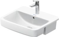 Duravit No.1 Halbeinbauwaschtisch rechteckig 55x46cm, mit 1 Hahnloch, mit Überlauf, weiß 03765500002