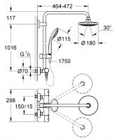 Vorschau: Grohe Euphoria System 180 Duschsystem mit Thermostatbatterie, chrom