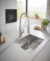 Grohe K700U 60-S Edelstahlspüle 55x45cm, edelstahl 31574SD1 mit Küchenarmatur 31395DC0