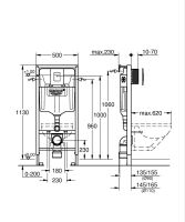 Vorschau: Grohe Rapid SL 3-in-1 Set für WC mit Skate Cosmopolitan Abdeckplatte, phantom black