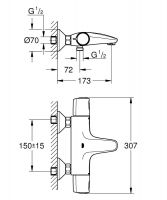 Vorschau: Grohe QuickFix Precision Trend Thermostat-Wannenbatterie, chrom