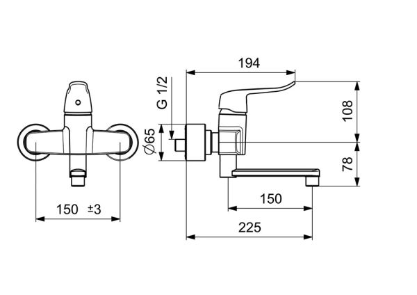 Hansa Hansaclinica Waschtischbatterie, Ausladung 277mm, chrom