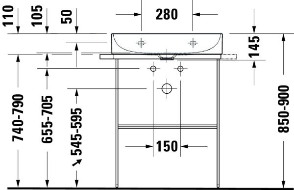 Duravit DuraSquare Waschtisch 60x40cm, ohne Hahnloch, mit nicht verschließbarem Ablaufventil, Ausführung kurz, weiß 2356600070