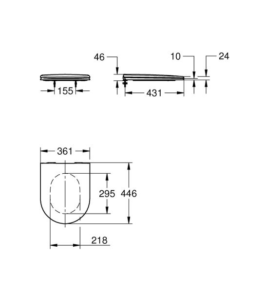 Grohe Essence WC-Sitz, Soft Close, abnehmbar, weiß