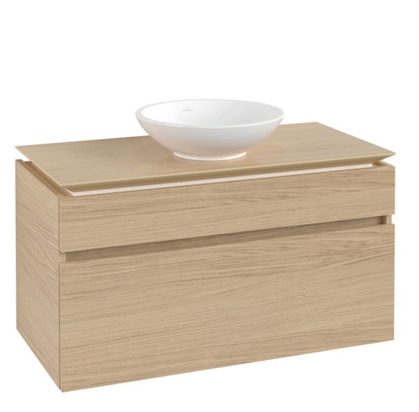 Villeroy&Boch Legato Waschtischunterschrank 100x50cm für Aufsatzwaschtisch, 2 Auzüge, nordic oak, B57200VJ