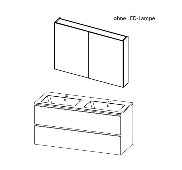 RIHO Spring Dew Waschtisch mit Unterschrank 120x46cm & Spiegelschrank