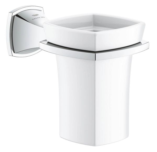 Grohe Grandera Keramik-Mundspülglas mit Halter, chrom 40909000