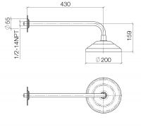 Vorschau: Dornbracht Madison Regenbrause Ø200mm mit Wandanbindung FlowReduce