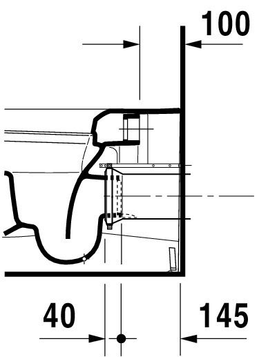 Duravit ME by Starck Stand-WC Tiefspüler Spülrand halb offen, weiß