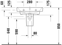 Vorschau: Duravit Duravit No.1 Waschtisch 60x46cm, mit Überlauf, ohne Wondergliss, weiß 2375600000