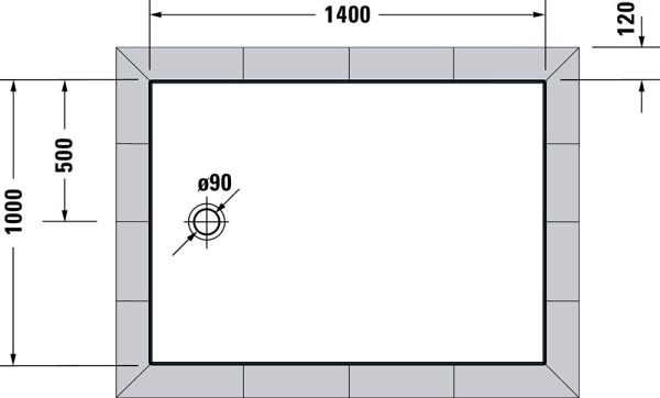 Duravit Tempano Duschwanne rechteckig 100x140cm, Sanitäracryl, weiß