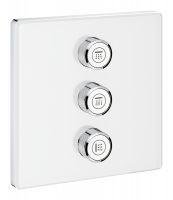 Grohe Grohtherm SmartControl 3-fach Unterputzventil, Fertigmontageset eckig, chrom/moon white 29158LS0 