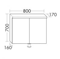 Burgbad Lin20 Spiegelschrank mit horizontaler LED-Beleuchtung, Waschtischbeleuchtung, 2tlg, 80x70cm SPQL080F5351