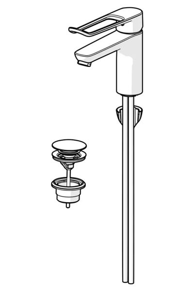 Hansa Hansaclinica Einhebel-Waschtischmischer, Ausladung 150mm, mit Push-Open Ablaufgarnitur, chrom