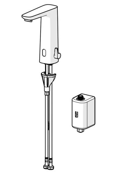 Hansa Hansaelectra Digital+ berührungslose Waschtischarmatur 19cm mit Digitalem Power Modul, chrom