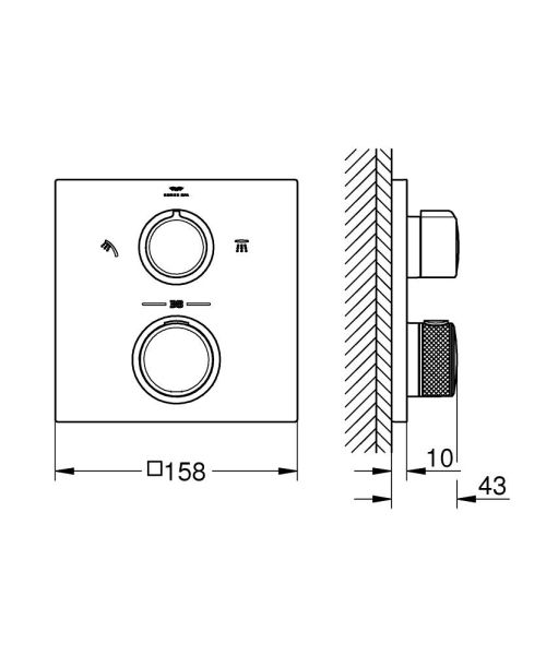 Grohe Allure Thermostat Unterputz für 2 Verbraucher