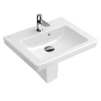 Villeroy&Boch Subway 2.0 Handwaschbecken, 45x37cm, 1 Hahnloch, mit Überlauf