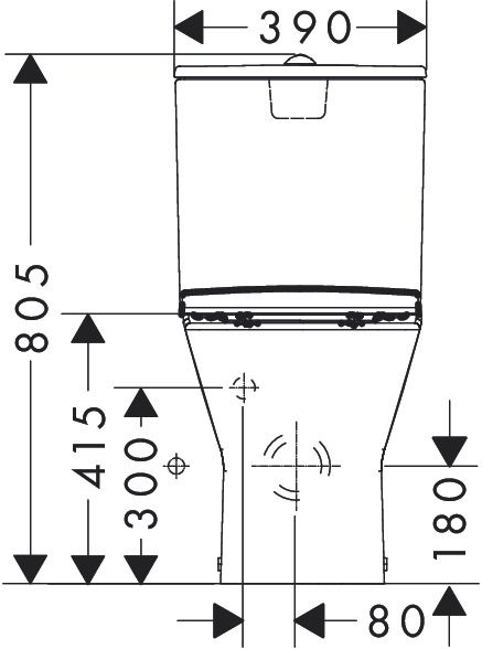 Hansgrohe EluPura Original S Stand WC Set mit Spülkasten & WC-Sitz, Abgang waagerecht/senkrecht