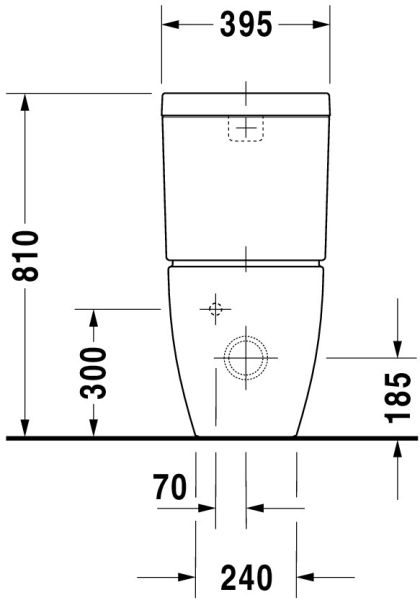 Duravit Happy D.2 Stand-WC für Kombination, Tiefspüler, WonderGliss, weiß