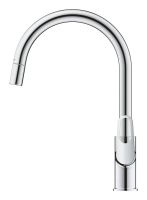 Vorschau: Grohe BauFlow Einhand-Küchenarmatur mit C-Auslauf, ausziehbar, chrom