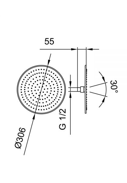 Laufen Regenbrause Ø306mm, chrom H3679810042301