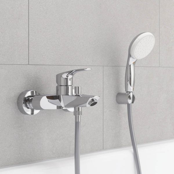 Grohe Eurosmart Einhand-Wannenbatterie mit Brausegarnitur Tempesta 110, chrom 25276003