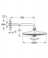 Vorschau: Grohe Euphoria 260 Kopfbrauseset 38cm, 3 Strahlarten, EcoJoy 9,5 l/min, chrom