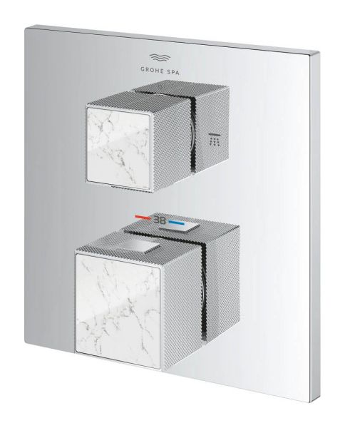 Grohe Allure Brilliant Thermostat-Brausebatterie, 2 Verbraucher, Griffe in White Attica Ceasarstone