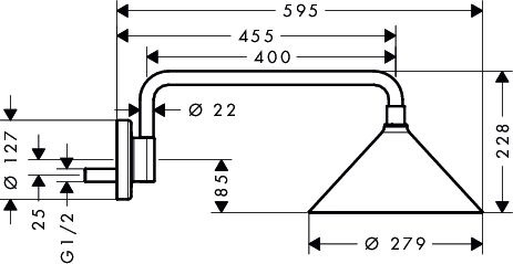 Axor Showers/Front Axor 240 2jet Kopfbrause mit Brausearm designed by Front