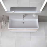 Vorschau: Duravit Qatego Waschtisch 100x47cm wandhängend, mit Hahnloch, HygieneGlaze, weiß 2382102000