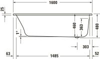 Vorschau: Duravit Qatego Einbau-Badewanne rechteckig 160x70cm, weiß