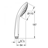 Vorschau: Grohe Euphoria 110 Champagne Handbrause 3 Strahlarten, chrom