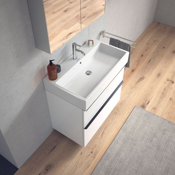 Duravit Vero Air Waschtisch rechteckig 80x47cm, mit 1 Hahnloch und Überlauf, WonderGliss, weiß 23508000001