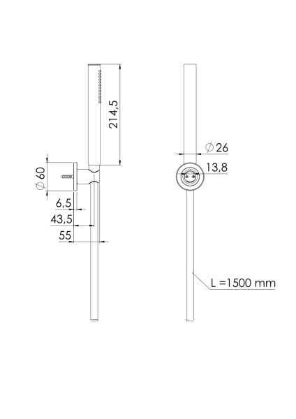 Steinberg Serie 340 Handbrausegarnitur mit Halter, Brauseschlauch