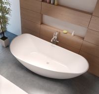 RIHO Solid Surface Granada freistehende Badewanne 170x80cm, rechts, weiß seidenmatt B121001105 2