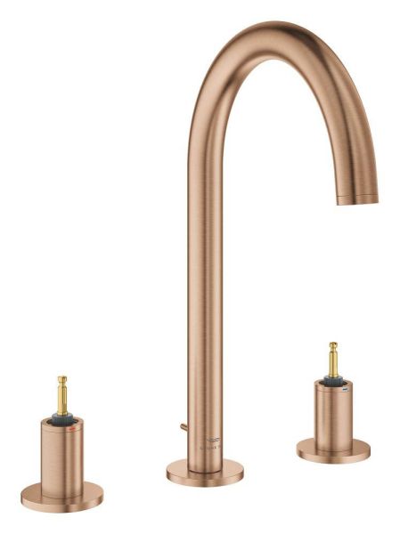 Grohe Atrio 3-Loch-Waschtischarmatur L-Size mit Ablaufgarnitur für Atrio Hebelgriffe 48458-9/48646