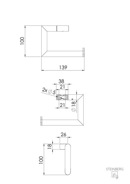 Steinberg Serie 480 Papierhalter ohne Deckel